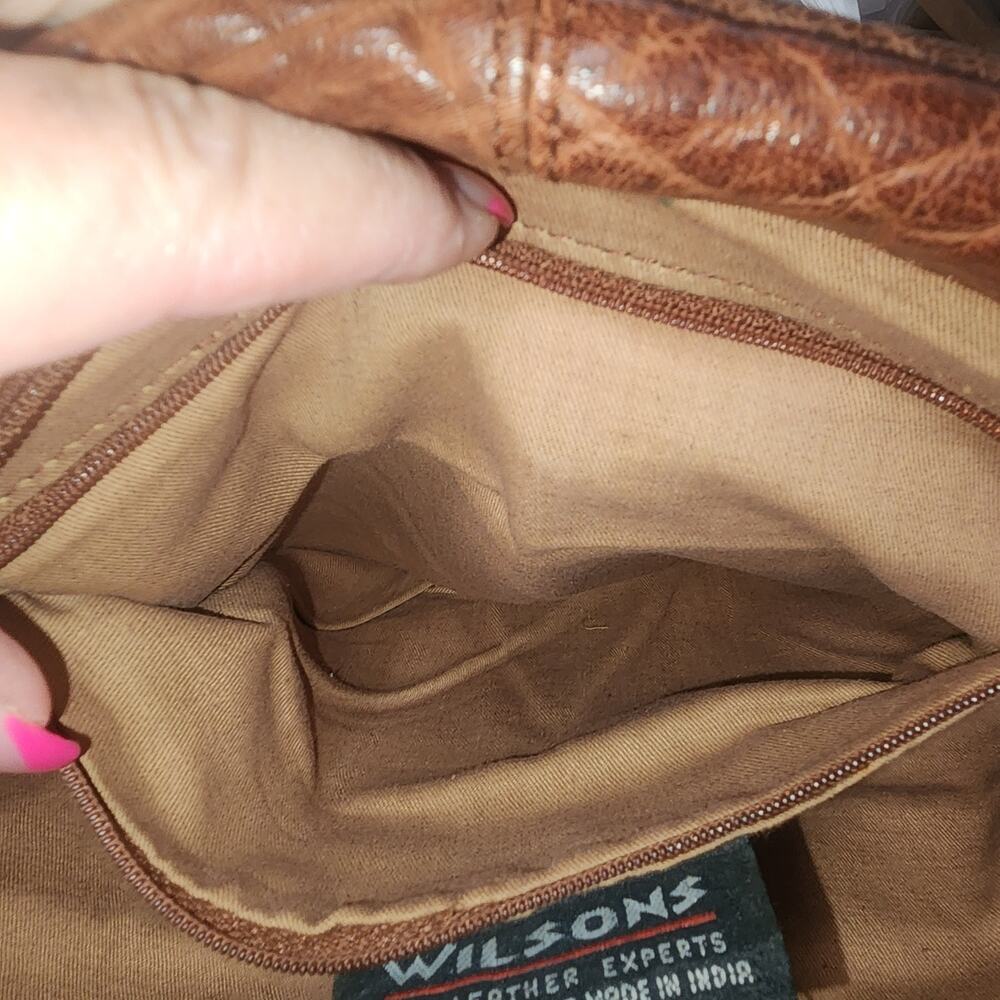 vintage Wilsons Leather brown textured messenger crossbody bag - Picture 11 of 14